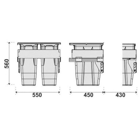CLEM - Poubelle coulissante suspendue 70 litres GOLLINUCCI