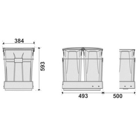 Poubelle coulissante 70 litres GOLLINUCCI 6550GS1PZ