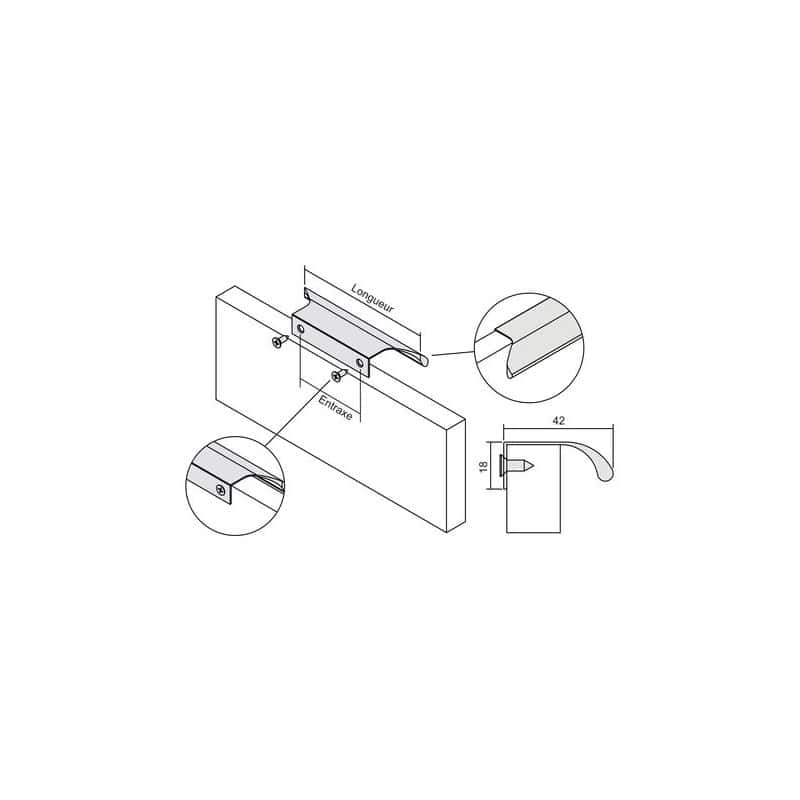 CLEM - POIGNEE PROFIL RITTA 0369 ALUMINIUM