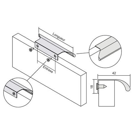 CLEM - POIGNEE PROFIL RITTA 0369 ALUMINIUM