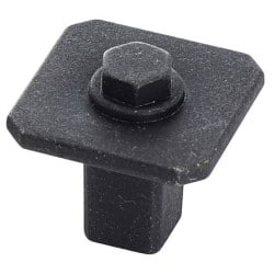 CLEM - Bouton KENTUCKY carré zamak noir vieilli METAKOR