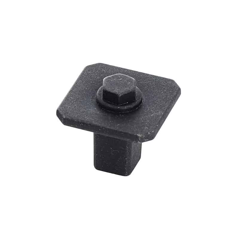 CLEM - Bouton KENTUCKY carré zamak noir vieilli METAKOR