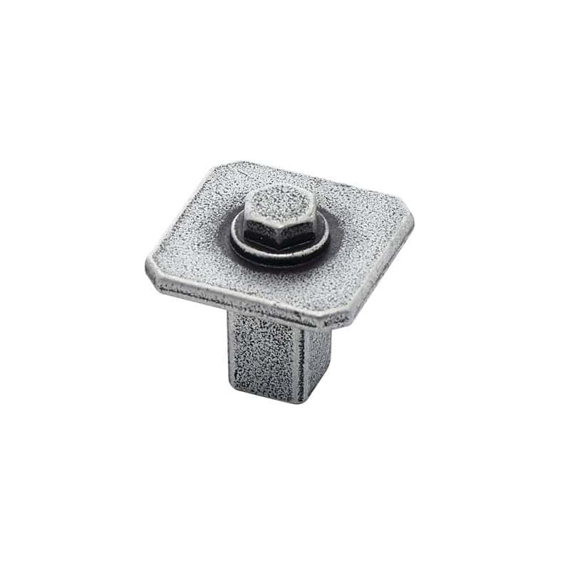 Bouton KENTUCKY carré zamak vieux fer METAKOR