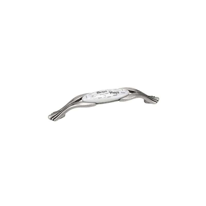 Poignée paris porcelaine argent vieilli GIUSTI