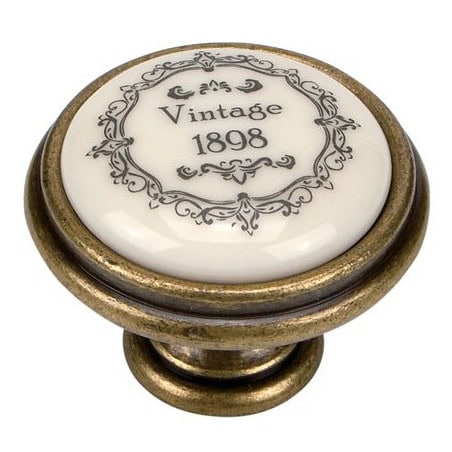 Bouton vintage porcelaine bronze GIUSTI P77.01.Q3.E8G