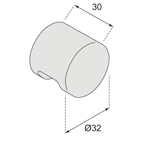 CLEM - Bouton à encoche  MK 79 nylon 6.6 blanc NORMBAU ALLEGION