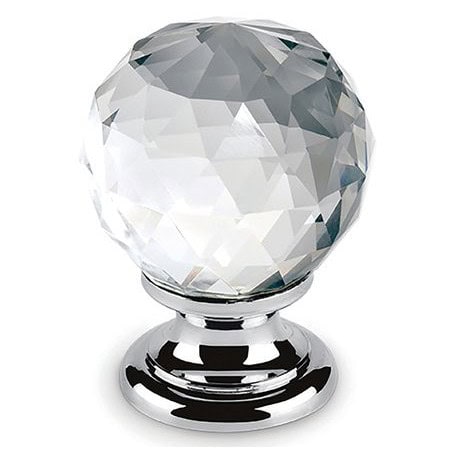 Bouton à facette cristal chromé transparent ESTAMP 9993/400