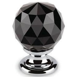CLEM - Bouton à facette cristal chromé noir ESTAMP