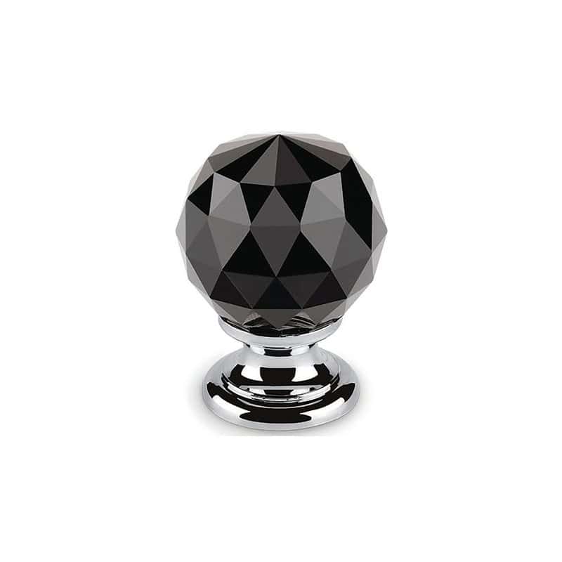 CLEM - Bouton à facette cristal chromé noir ESTAMP