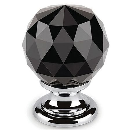Bouton à facette cristal chromé noir ESTAMP 9993/400