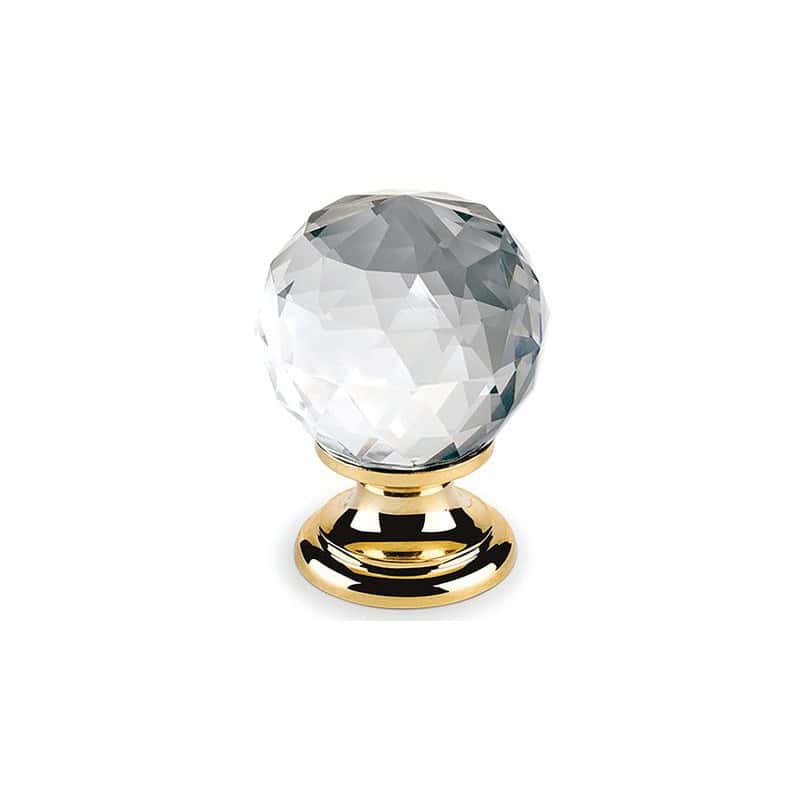Bouton à facette cristal chromé noir ESTAMP