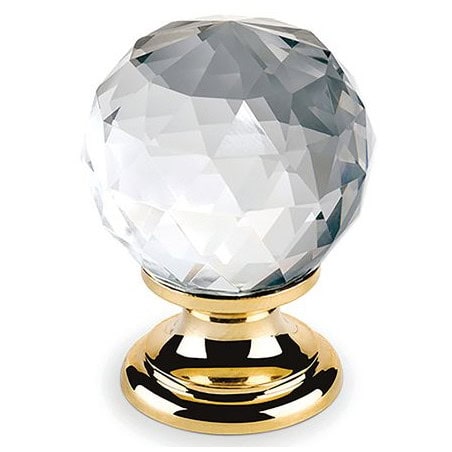 Bouton à facette cristal dorée transparent ESTAMP 9993/400
