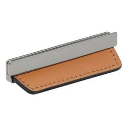 Poignée avec insert en cuir caramel rectangulaire CAMAR