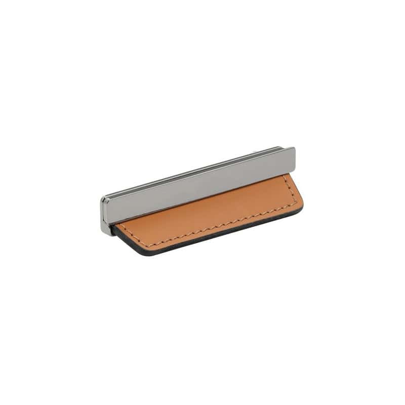 Poignée avec insert en cuir caramel rectangulaire CAMAR