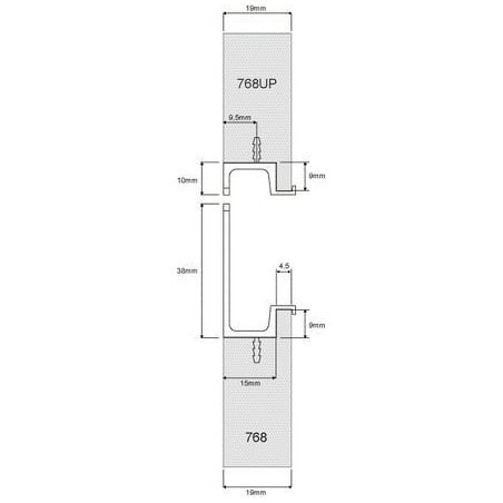 Poignée profil 768 UP aluminium HERRAJES