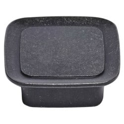 Bouton carré zamak noir vieilli METAKOR