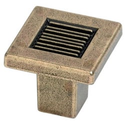 CLEM - Bouton  STOCKHOLM carré zamak bronze vieilli METAKOR