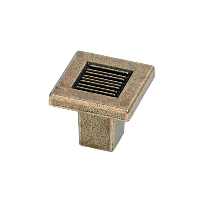 CLEM - Bouton  STOCKHOLM carré zamak bronze vieilli METAKOR