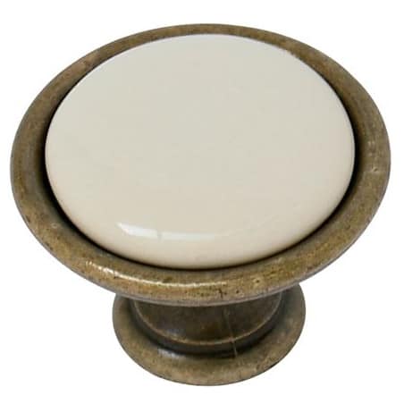 Bouton zamak porcelaine bronze / ivoire GIUSTI P07.01.00.04