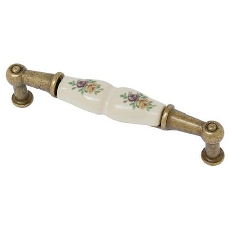 Poignée zamak porcelaine bronze ivoire fleur GIUSTI M01.01.00.04