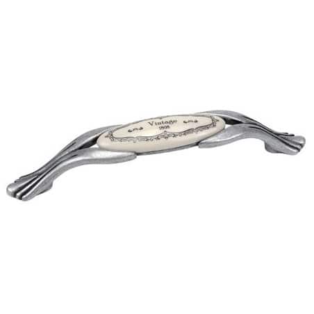 Poignée vintage porcelaine argent vieilli GIUSTI M94.01.Q3.E8G