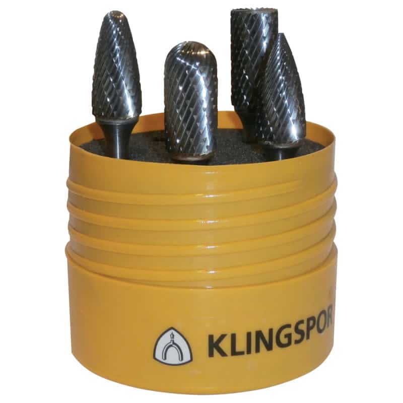 Coffret de 4 fraises limes Ø 9,6 mm KLINGSPOR 328122