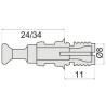 GOUJON RAPIDE FIX DIAMETRE 8 MM PERMO