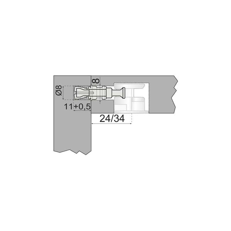GOUJON RAPIDE FIX DIAMETRE 8 MM PERMO