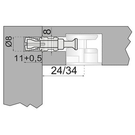 GOUJON RAPIDE FIX DIAMETRE 8 MM PERMO