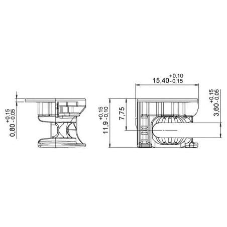 Boîtier excentrique diamètre 15 mm brut PERMO