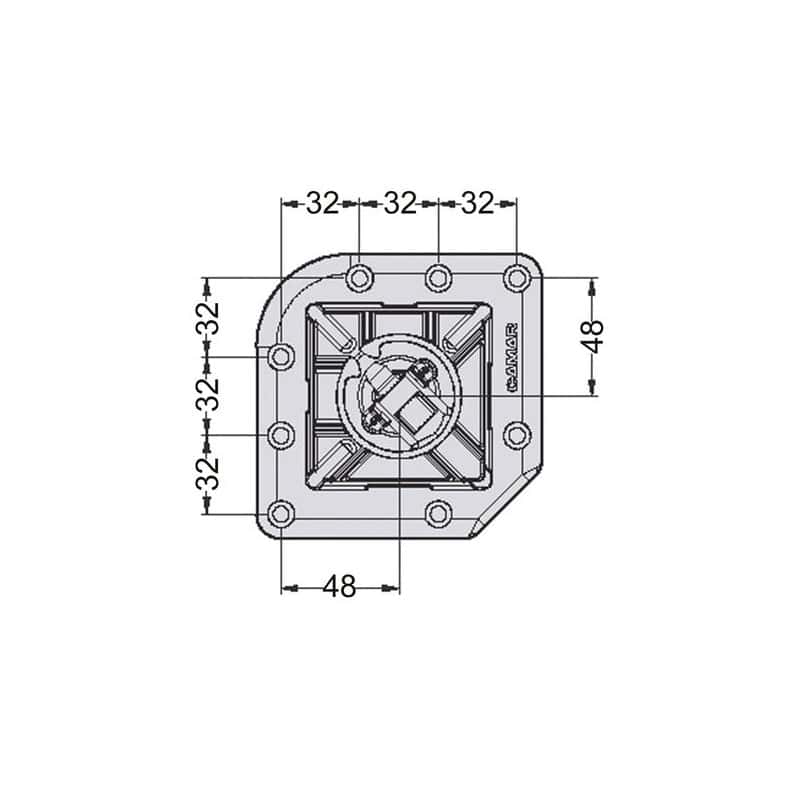 CLEM - Pied de table - 870 mm carré 80 réglable CAMAR