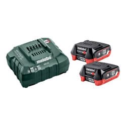 Pack 2 batteries 18 V 4 Ah LiHD + chargeur ASC 55 METABO 685301000