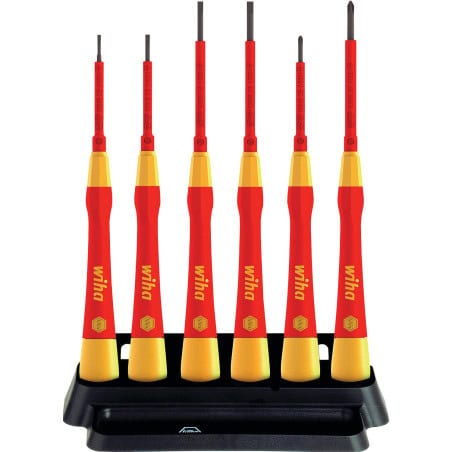 Jeu de 6 tournevis PICOFINISH isolés fente / TH WIHA 42989
