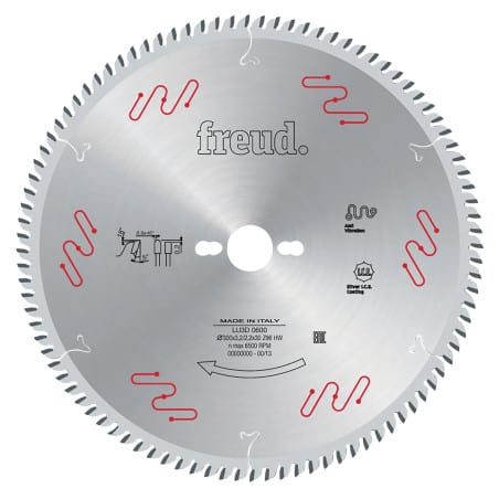 Lame de scie Ø 300 mm - 96 dents TP - panneaux revêtus 2 faces - FREUD F03FS05093