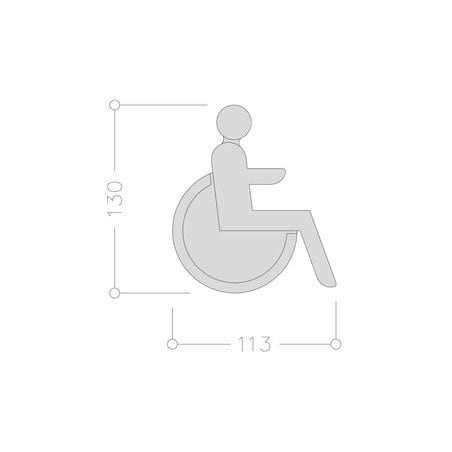 Ideogramme adhésif  Handicapé Gris Manhattan 67 NORMBAU ALLEGION 0510010019