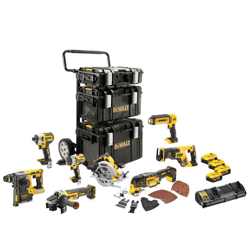 Lot 8 outils XR 18 V 5 Ah DEWALT DCK853P4-QW