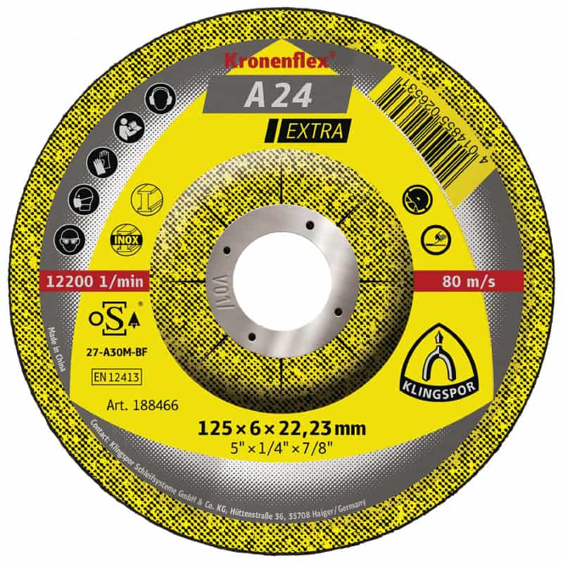 Disque à ébarber 125 mm A24 Extra KLINGSPOR 188466