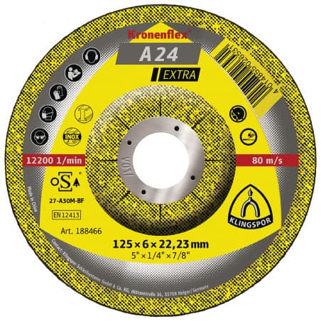 Disque à ébarber 125 mm A24 Extra KLINGSPOR 188466