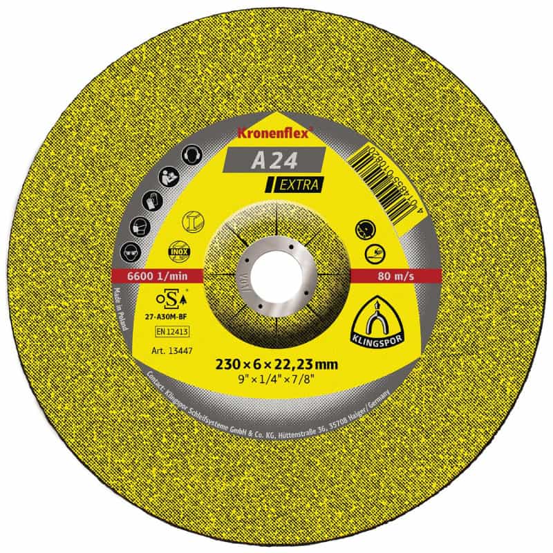 Disque à ébarber métal 230 mm A24 Extra KLINGSPOR 13447