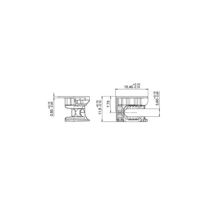 Boîtier excentrique diamètre 15 mm brut PERMO