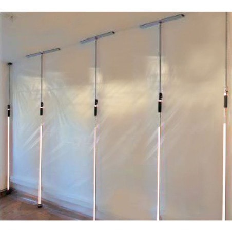 Lot étais télescopiques + bâche anti-poussière 3 x 5 m URKO