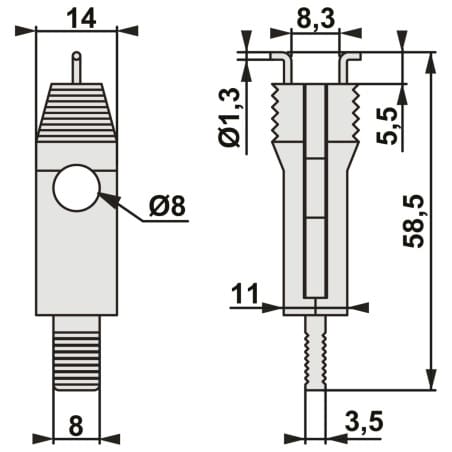 Consignation de disjoncteur 11 mm - prise intérieure - THIRARD