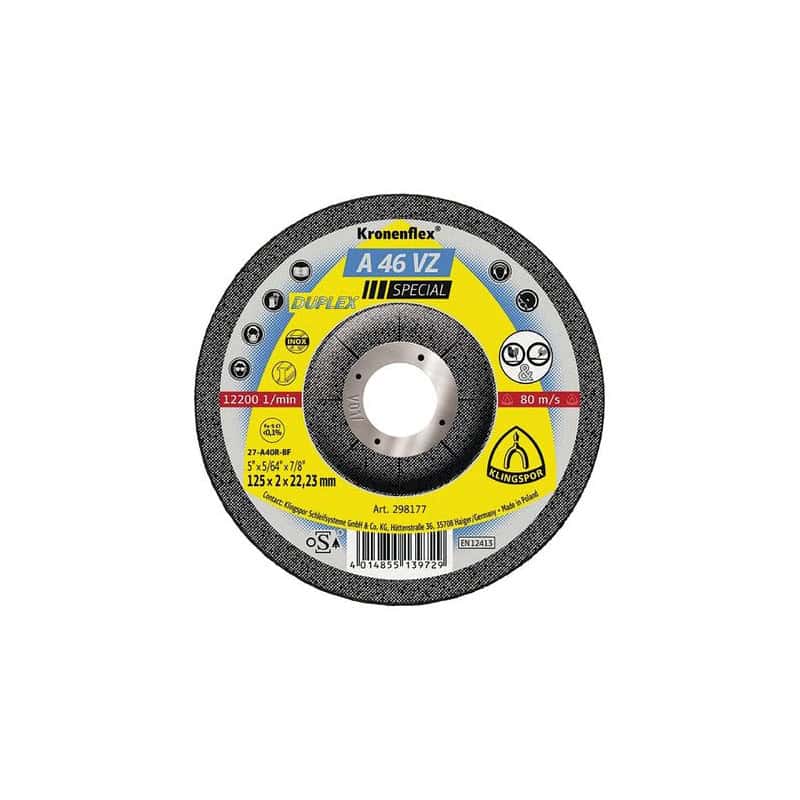 Disque à ébarber et tronçonner 115 mm 2 en 1 A46VZ KLINGSPOR