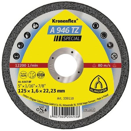 Disque à tronçonner A946 TZ 125 mm KLINGSPOR