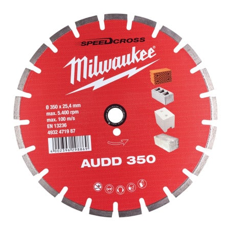 Disque diamant AUDD béton Ø 350 mm MILWAUKEE 4932471987