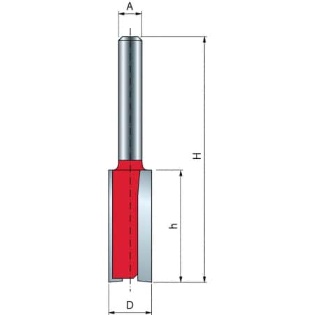 Mèche droite Ø Q 8 mm - Ø 8 mm - H 19/52 mm FREUD F03FR00334
