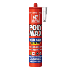 Colle POLY MAX® HIGH TACK EXPRESS - cartouche 435g blanc - GRIFFON 6303764