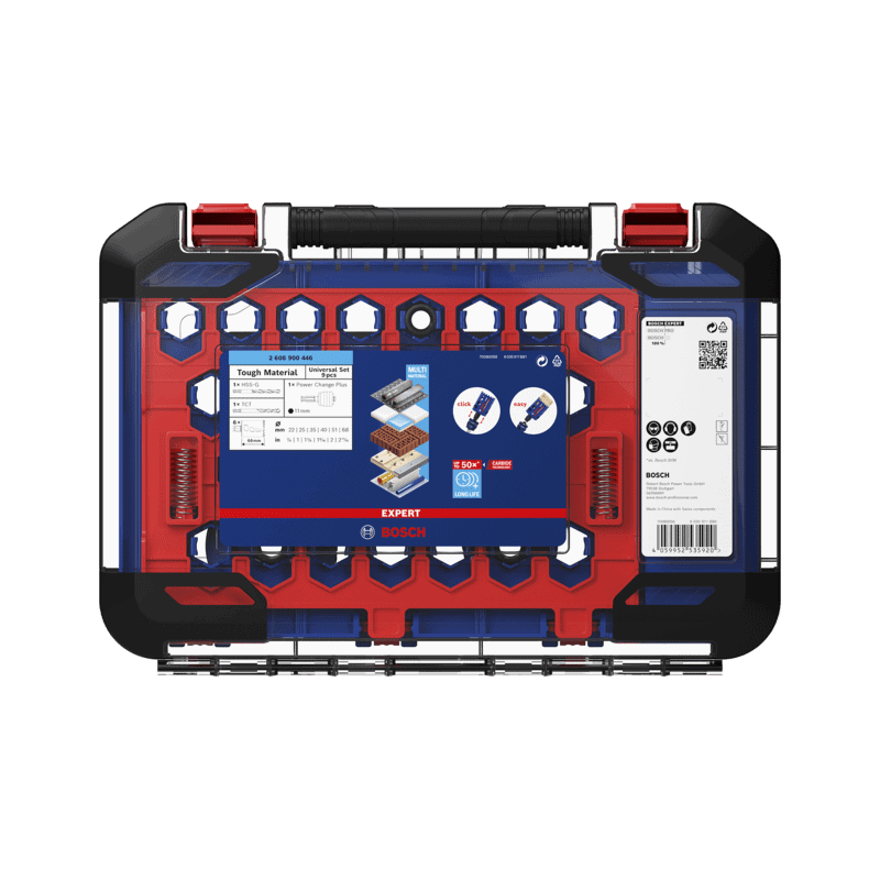 Coffret trépan carbure  (20/22/25/32/35/40/44/51/60/68/76 mm) Power Change EXPERT TOUGH MATERIAL - 14 pièces - BOSCH 2608900448