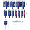 Coffret trépan carbure  (20/22/25/32/35/40/44/51/60/68/76 mm) Power Change EXPERT TOUGH MATERIAL - 14 pièces - BOSCH 2608900448