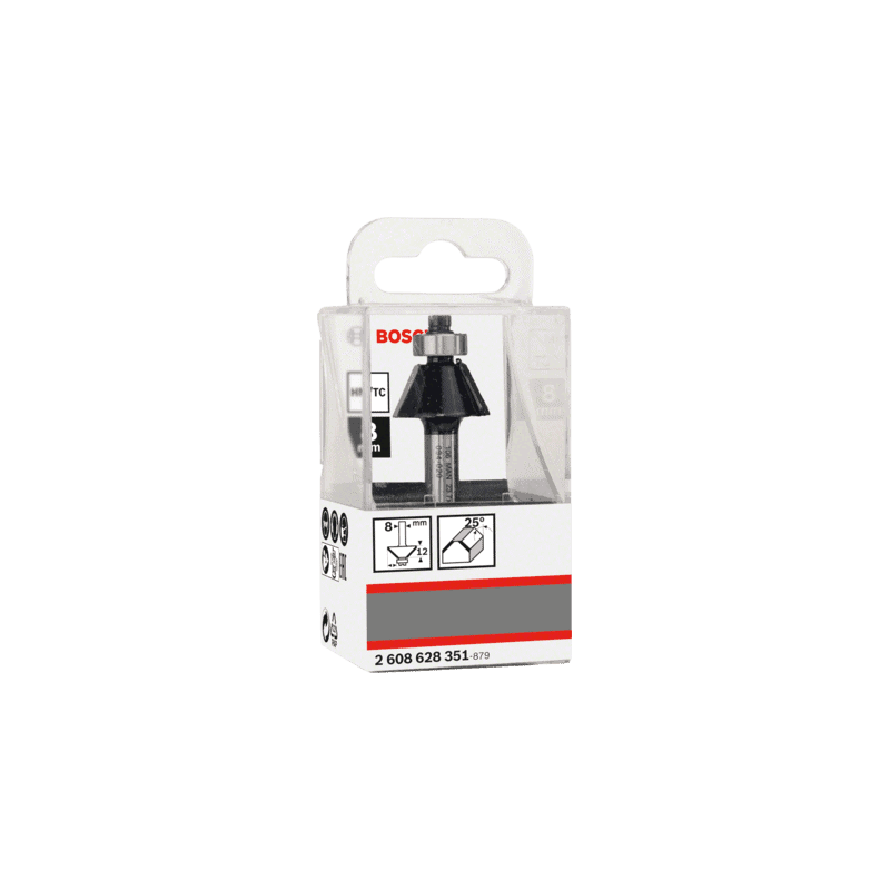 Fraise à chanfreiner 25° ØQ8 mm - Ø23,7 mm BOSCH 2608628351